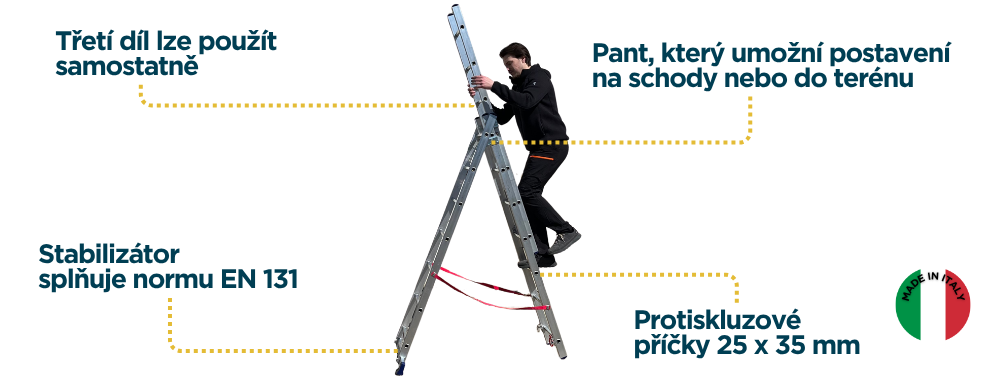 STILO 3 dilny viceucelovy zebrik detail 1